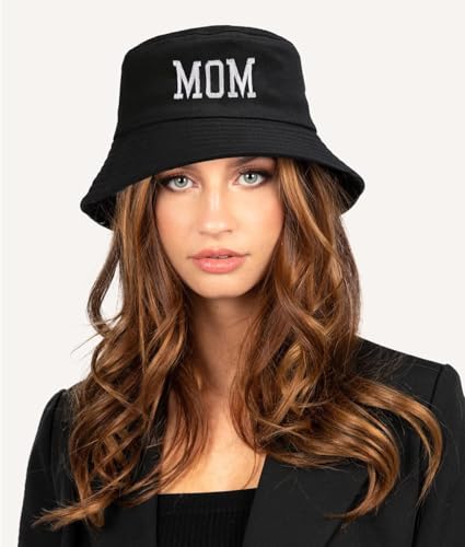 XYIYI 2 Pack Unisex Bucket Hat for Women Men Summer Beach Fishing Hat Sun Hat - color: Dad Black Mom Black