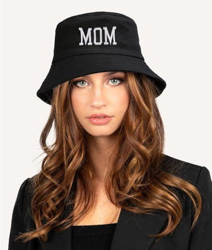 XYIYI 2 Pack Unisex Bucket Hat for Women Men Summer Beach Fishing Hat Sun Hat - color: Dad Black Mom Black
