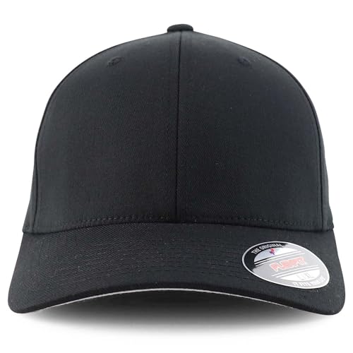 Armycrew 6 Panel Structured Stretch Fitted Baseball Cap from SM to 3XL - color: Black, size: XX-Large