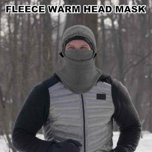 Frienda 2 Pcs Balaclava Ski Mask Windproof Warmer Fleece Adjustable Winter Mask Face Cover for Men Women - color: Black,dark Grey