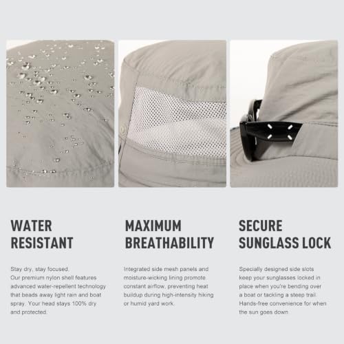 TOP-EX Wide Brim Mesh Sun Hat for Men and Women, UPF 50+ Water-Resistant - color: Gray, size: XX-Large