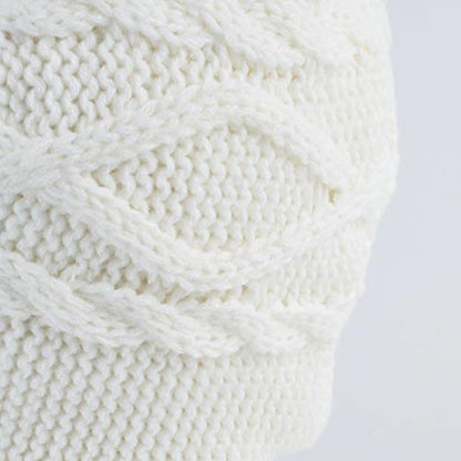 Home Prefer Girls Sherpa Earflaps Hat Toddler Baby Knit Beanie Fuzzy Peruvian Cold Weather Warm Winter Hat - color: Ivory, size: Small