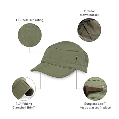 Sunday Afternoons Sun Tripper Cap, UPF 50+ Unisex Cadet Cap - color: Juniper/Gray, size: Large