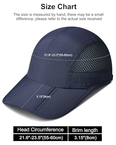 GADIEMKENSD Mens Folding Outdoor Hat Long Brim UPF 50+ Sun Protection - color: Folding Blue