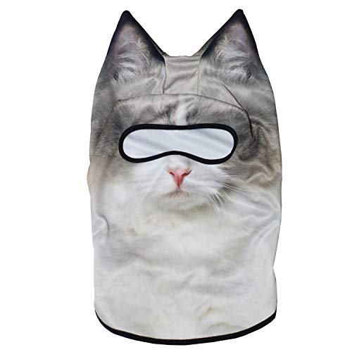 WTACTFUL 3D Animal Ears Balaclava, Breathable Face Mask for Halloween - color: Ragdoll Cat Meb-37