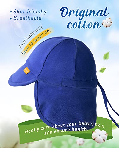 FURTALK Baby Sun Hat UPF 50+ UV Ray Sun Protection Cotton Toddler Hats for Boys Girls - color: Royal Blue, size: 6-24 Months