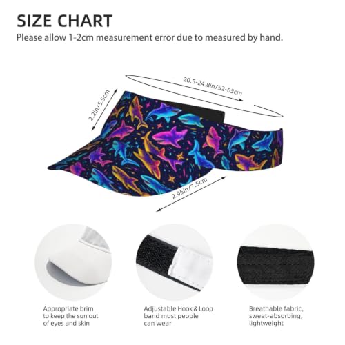 Visors for Women Men, Adjustable Sports Sun Visor Hats Outdoor Tennis Golf Running - color: Neon Ocean