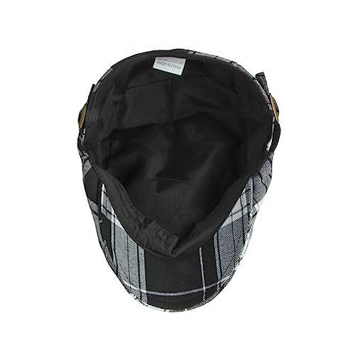 2 Pack Mens Newsboy Flat Cap Plaid Ivy Gatsby Cabbie Driving Golf Hat Beret - color: 2 Pcs Set C