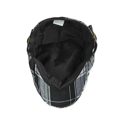 2 Pack Mens Newsboy Flat Cap Plaid Ivy Gatsby Cabbie Driving Golf Hat Beret - color: 2 Pcs Set C