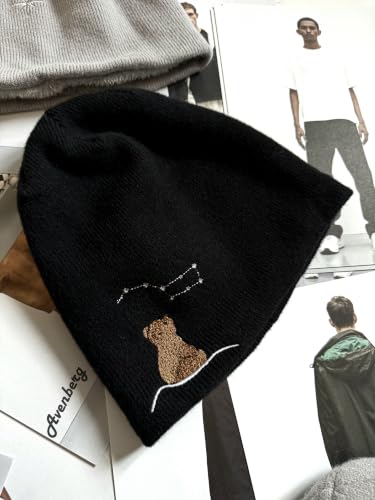 Oversized Slouchy Non-Itchy Knit Beanie Winter Hat for Men & Women - color: Black