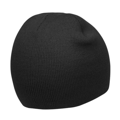 1 Pack Black Cuffless Short Beanie Skull Cap, Acrylic Knit, Stretch Fit, Unisex
