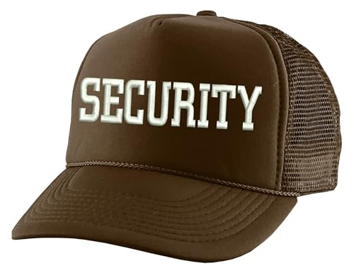 ALLNTRENDS Security Embroidered Trucker Mesh Cap - color: Brown