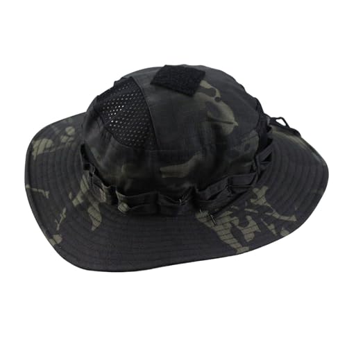 Sun Hat Breathable Bucket Boonie Hats for Men Women Fishing Safari Hats Cap Outdoor Hiking Camping Hunting - color: Camo Black