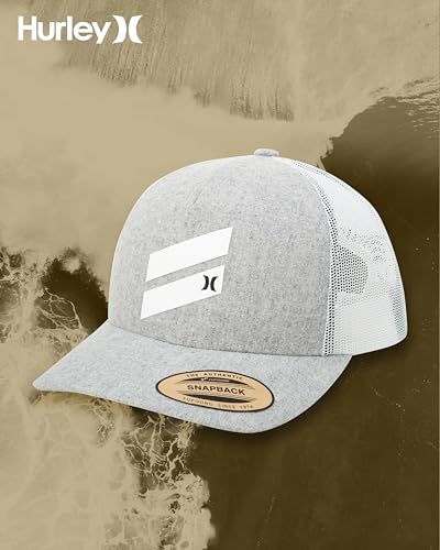 Hurley Mens Lightweight Poly Mesh Back Curved Bill Cap Trucker Hat - color: Grey