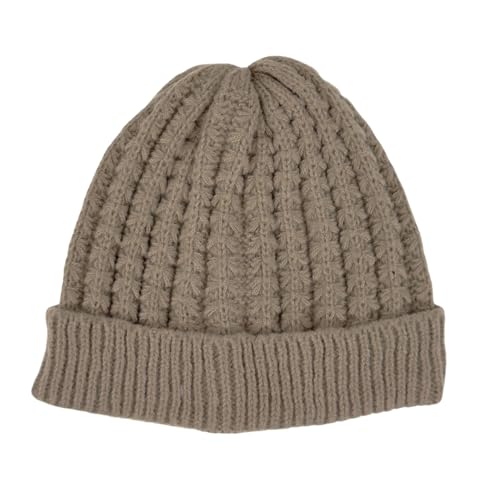 Humble Hilo Knit Hats Beanies for Women Winter Pom Beanie Men or Women Beanies Cable Knit Beanie - color: Light Brown
