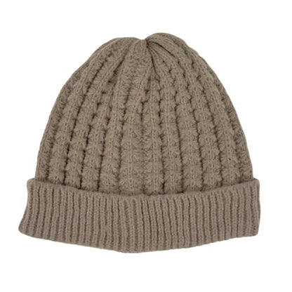 Humble Hilo Knit Hats Beanies for Women Winter Pom Beanie Men or Women Beanies Cable Knit Beanie - color: Light Brown