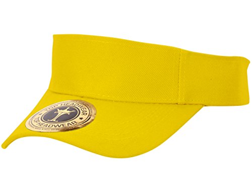 TOP HEADWEAR Solid Adjustable Blank Visor - color: Yellow