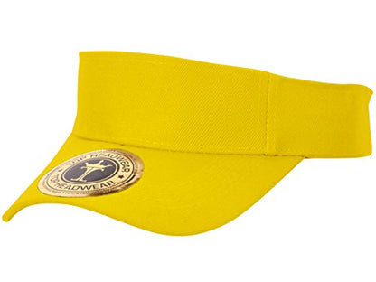 TOP HEADWEAR Solid Adjustable Blank Visor - color: Yellow