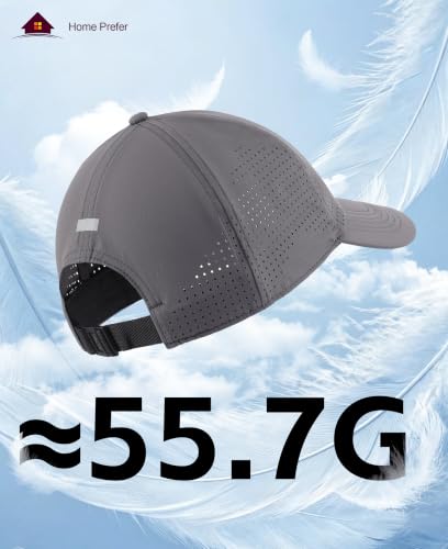 Home Prefer Mens Womens UPF50+ Sun Hat Athletic Adjustable Baseball Cap Quick Dry UV Protection Workout Running Golf Hat - color: Dark Grey, size: Medium