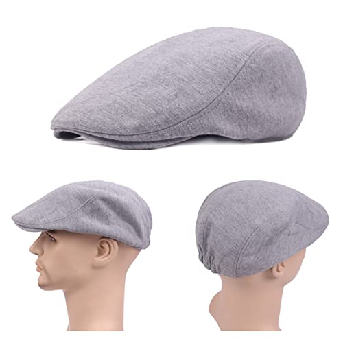 UTTPLL Newsboy Hats for Men Cotton Flat Cap Soft Fitted Driving Cabbie Hat Mens Winter Gatsby Vintage Costumes Hats - color: Light Grey