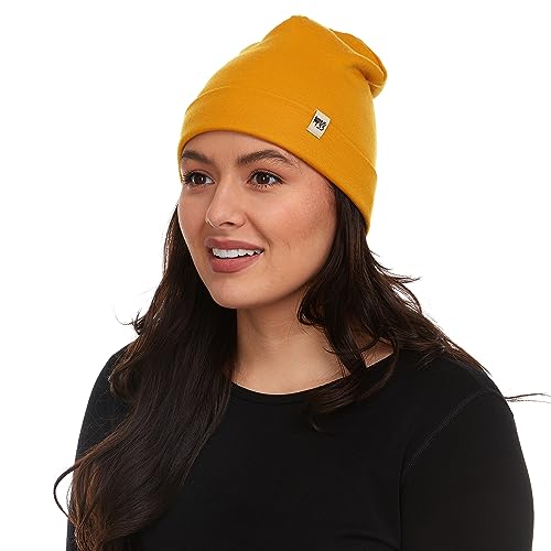 100% Merino Wool Cuff Beanie - Warm Winter Hat - Novelty Beanie - Toque - color: Gold