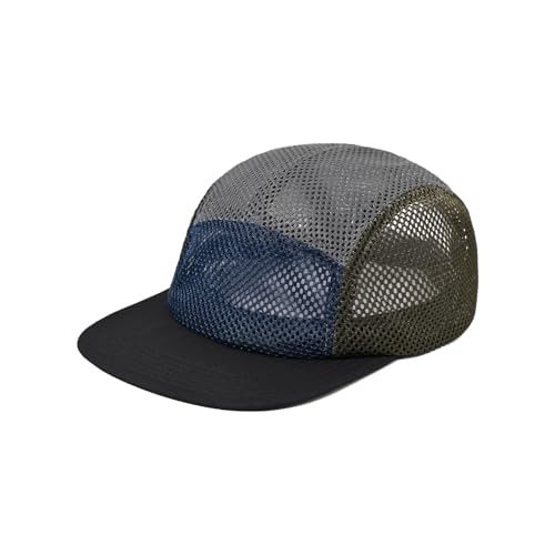 CLAPE Mesh 5 Panel Cap Flat Bill Dad Hat Quick Dry Baseball Cap Cooling Sports Hat Unstructured Trucker Cap Hiphop Dad Hat - color: Wbqw241-gray