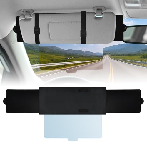 Sun Visor Extender for Car, Adjustable Visor Extender Sun Blocker with PC Lens Side Sunshade Clip-on Design Universal Waterproof Durable Automotive Accessories Universal for Most Cars