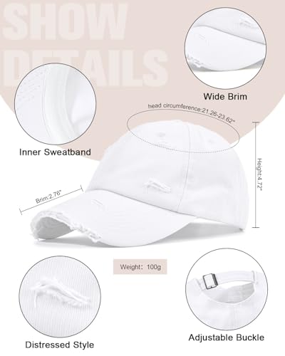 Distressed Washed Cotton Baseball Cap Adjustable Dad Hat for Men Women - color: Purple