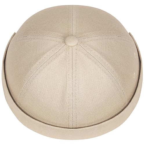 DIYDECAL Brimless Docker Cap,Skullcap Beanie, Retro Sailor Hat for Mens Womens - color: Beige