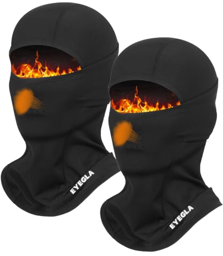 Balaclava Ski Mask for Men Cold Weather,Winter Thermal Face Mask Women for Snowboarding Motorcycle Cycling - color: Black+black(breath Hole