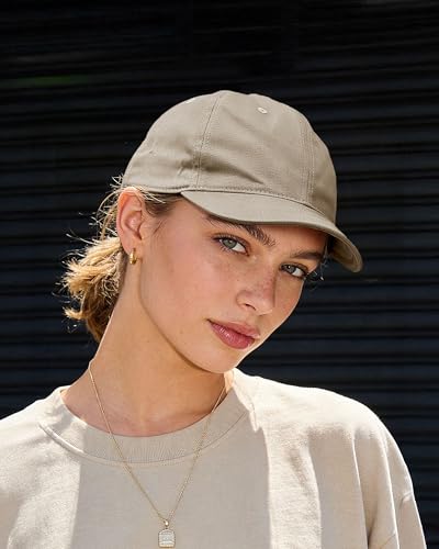 Croogo Cotton Short Brim Hat Low Profile Baseball Cap Unisex Streetwear - color: Khaki