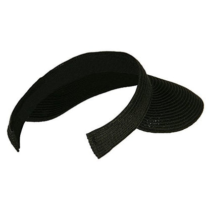 UPF 50+ Paper Braid Clip On Visor - color: Black
