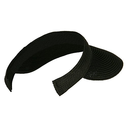UPF 50+ Paper Braid Clip On Visor - color: Black