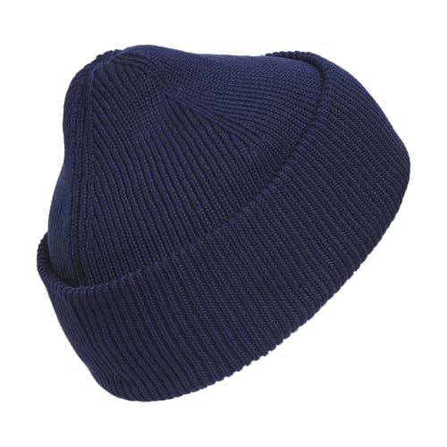adidas Men's Premium Cuff Fold Beanie - color: Dark Blue/Black/White