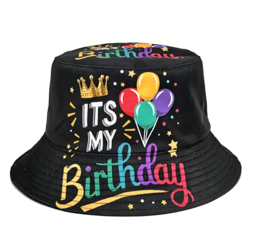 Quanhaigou Bucket Hats Unisex Summer Travel Beach Fisherman Cap for Men Women Teens - color: Birthday Party