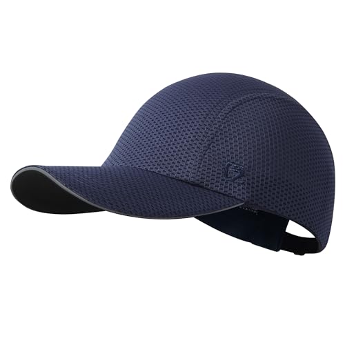 GADIEMKENSD Women's Race Day Running Cap Performance Mesh Hat - Excellent Ventilation, Lightweight, Reflective Safety - color: Navy