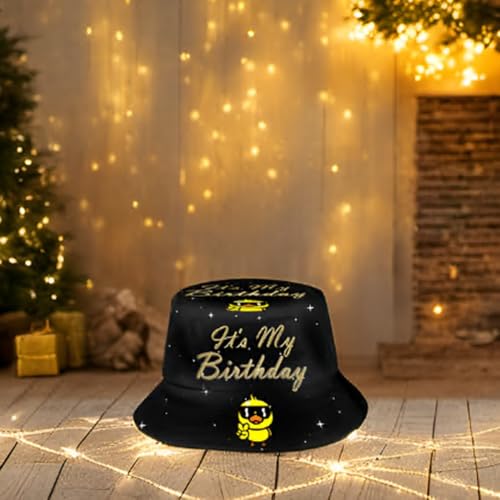 Bucket Hat Funny Duck Fisherman Hat Travel Beach Sun Hat Outdoor Cap for Men Women Adults - color: Birthday Duck