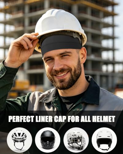 3-Pack 100% Cotton Skull Cap for Men Women Helmet Liner Caps - color: 3pcs-black,white,navy Blue