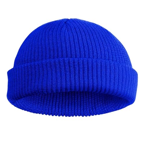 JILANI HANDICRAFT Trawler Beanie Winter Fisherman Beanie for Men Knit Cuff Unisex Skullcap - color: Dark Blue