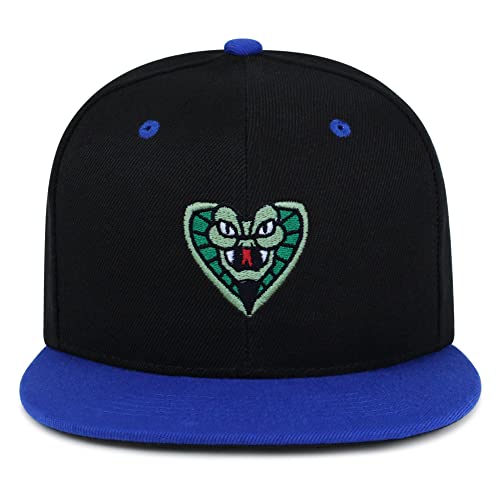 Snake Hip-Hop Snapback Hat Embroidered Baseball Cap Cobra - color: 16. Black/Blue