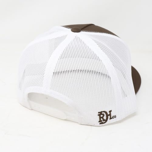 Red Dirt Hat Company Wildlife Hat | 5-Panel Western Adjustable Snapback Cap - color: Open Plains - Brown/White