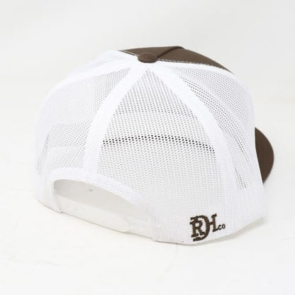 Red Dirt Hat Company Wildlife Hat | 5-Panel Western Adjustable Snapback Cap - color: Open Plains - Brown/White