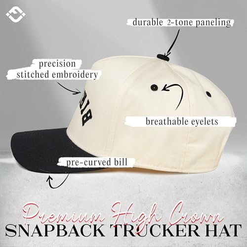 Funky Junque Adult Trucker Snapback Hat 2-Tone Baseball Cap - color: Birdies (Upside Down) - Black/Beige