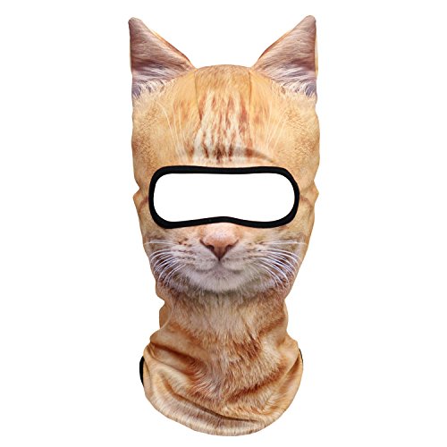 WTACTFUL 3D Animal Ears Balaclava, Breathable Face Mask for Halloween - color: Cat Meb-19