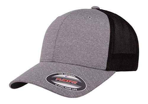 Flexfit 110 Mesh Cap One Size - color: 2pk Heather/Black & Heather/Red, size: Large