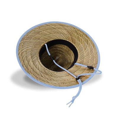 Roxy Girls' Tomboy Woven Straw Hat | Wide Brim | Adjustable | Sun Protection | Beach | Vacation | Natural - color: Skyway