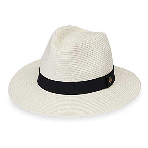 Unisex Palm Beach Fedora, Medium-Large or XL, Packable, UPF 50+, Adjustable - color: Ivory, size: Medium-Large