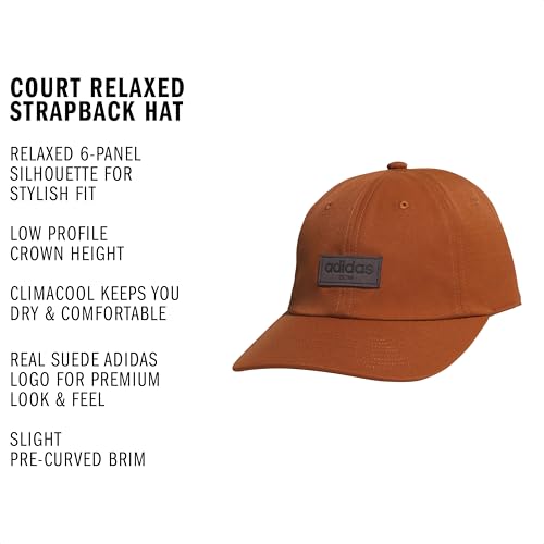 adidas Men's Court Relaxed Hat - color: Dusky Bronze Brown/Grey Five/Black