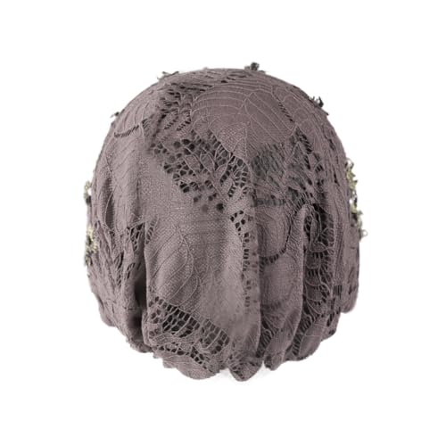 haozaikeji Women Flower Turban Hat Rhinestones Muslim Islamic Head Wrap African Pearl Turban Soft Stretchy Head Cover - color: Light-purple