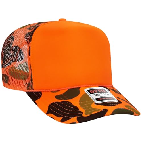 OTTO Cap 5 Panel High Crown Foam Front Mesh Back Trucker Hat, One Size - color: 009cpa